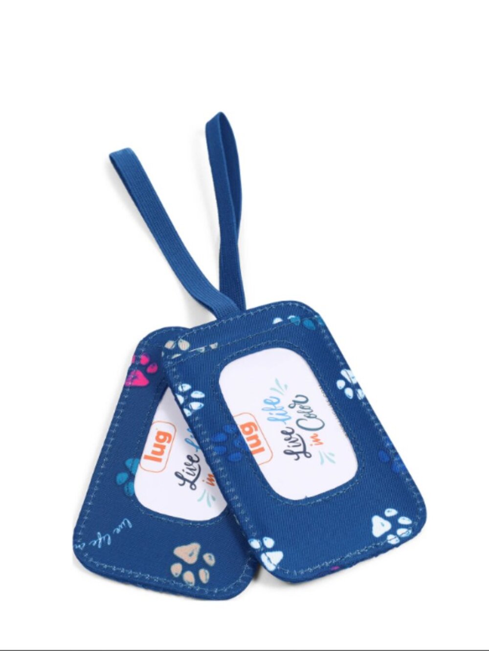 Brand New Lug Baggage Claim Luggage Tag 2pc Set in Paws Navy